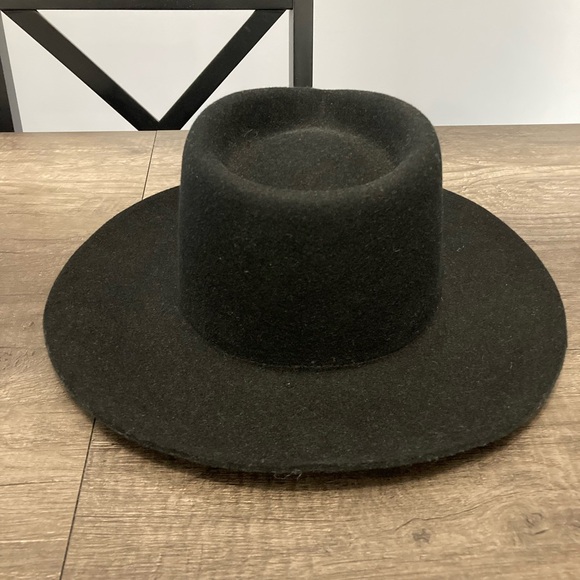 Gigi Pip - Zephyr Rancher teardrop felt fedora hat - Size 55 (S) - Black - Picture 8 of 10
